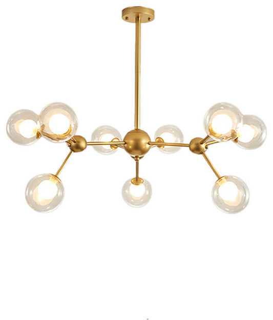 Cabiate | Glass Globe Shaped Chandelier for Bedroom, 9 Lights, Cool LightBy Miron Demid LLC