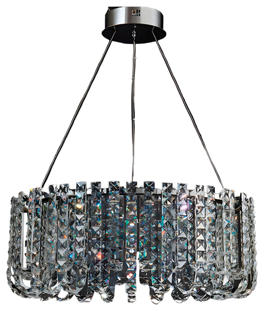 Cagnano Amiterno | Posh Large LED Crystal Pendant Chandelier, 1 Layer Medium2 -Dia31.5", Cool LightBy Miron Demid LLC