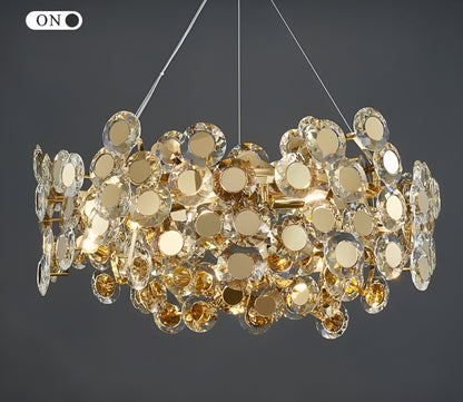 Alfano | Gold Creative Luxury Design Crystal LED Chandelier, Dia31.5"By Miron Demid LLC