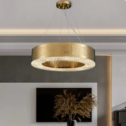 Giovanni Gold Plated Crystal Chandelier, Diameter 32"By MORSALE