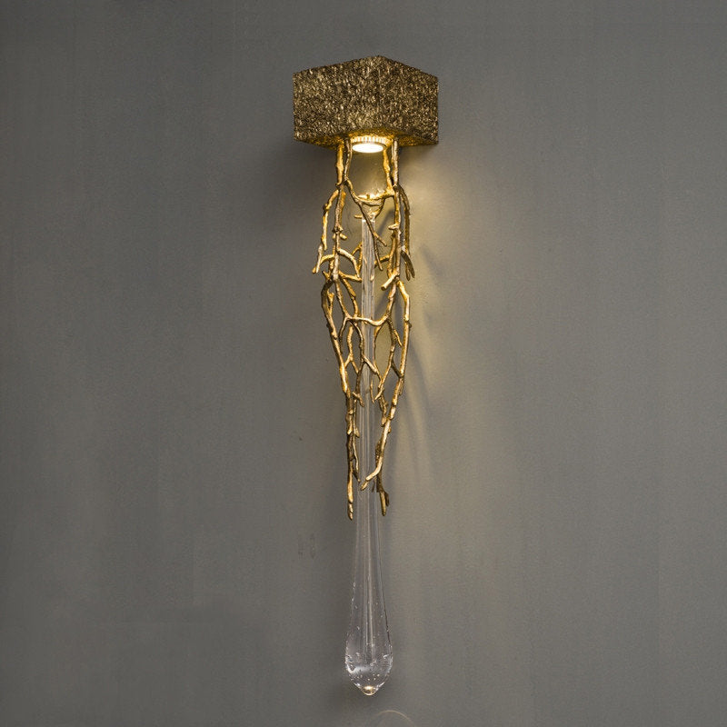 Jumilla | Creative LED Crystal Copper Wall Lamp, Copper, Cool LightBy Miron Demid LLC