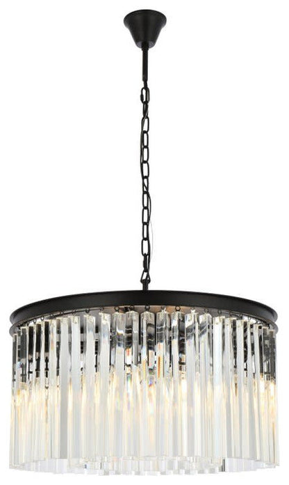 Elegant Lighting 1208D26/RC Sydney 8 Light 26"W Crystal Drum - Polished NickelBy Elegant Furniture & Lighting