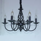 Candle Design Metal Rustic Chandeliers with 6 LED Bulbs