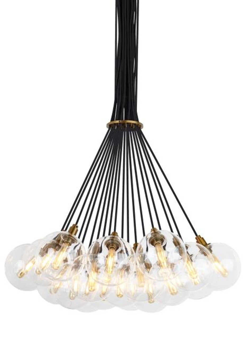 Gambit Chandelier, 19-Light, LED, Brass, 22.3"W (700GMBMP19CR-LED927 70DN4W6)