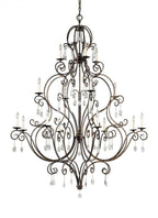 Mini Linger Chandelier, 9-Light, LED, Natural Brass, 96"L (700LNG9NB-LED930R 70PGJEM)