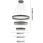 3 Tiered Circles LED Crystal Modern Chandeliers Pendant Light Hanging Lamp