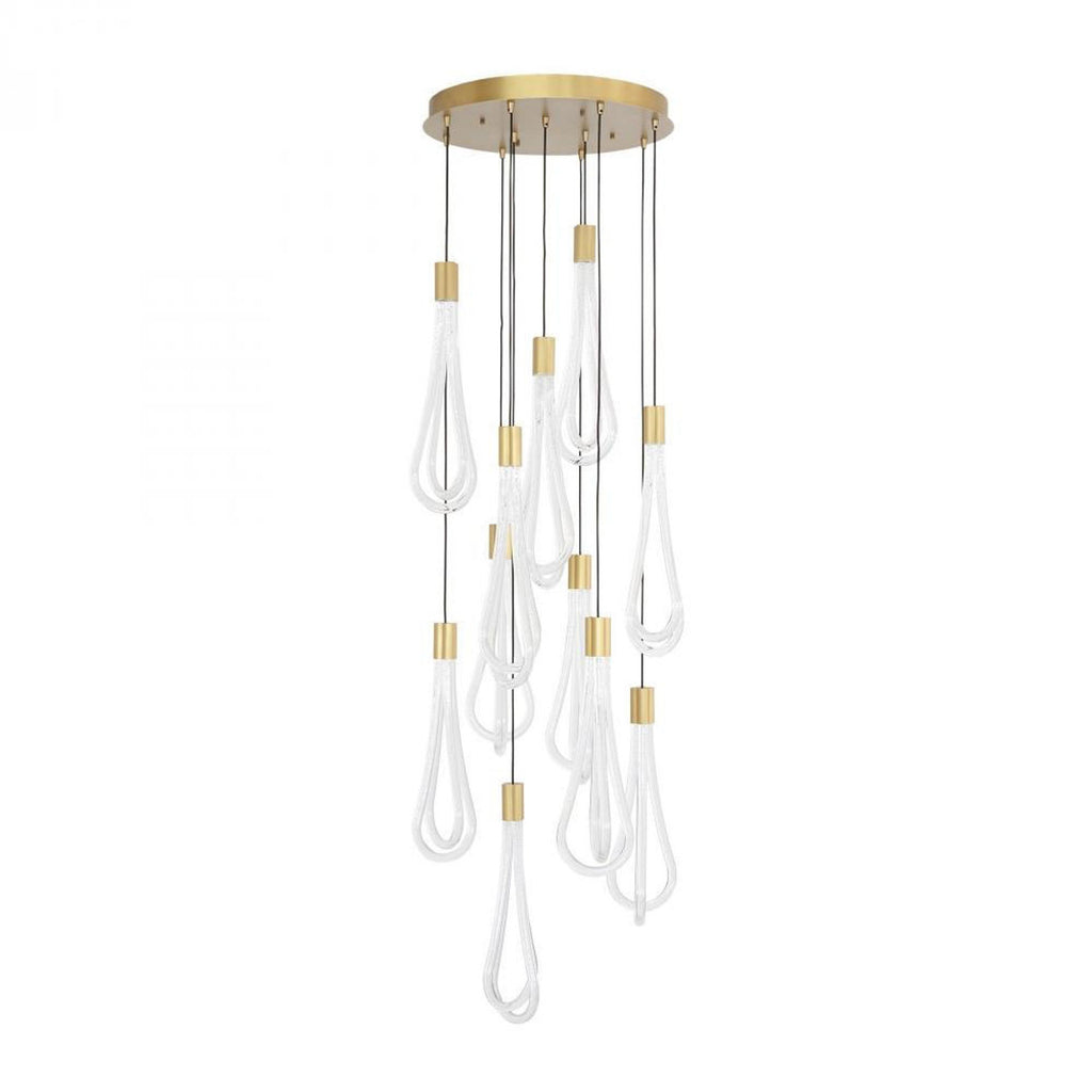 Round Layered Raindrop LED Chandelier
