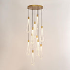 Round Layered Raindrop LED Chandelier