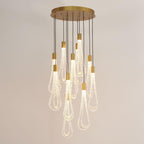 Round Layered Raindrop LED Chandelier