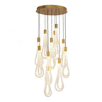 Round Layered Raindrop LED Chandelier