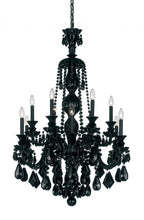 Hamilton Chandelier, 12-Light, Jet Black, Jet Black Heritage Crystal, 30"W (5708BK YGPC9)