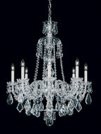 Hamilton Chandelier, 12-Light, Polished Silver, Clear Heritage Crystal, 30"W (5708CL YGPCA)