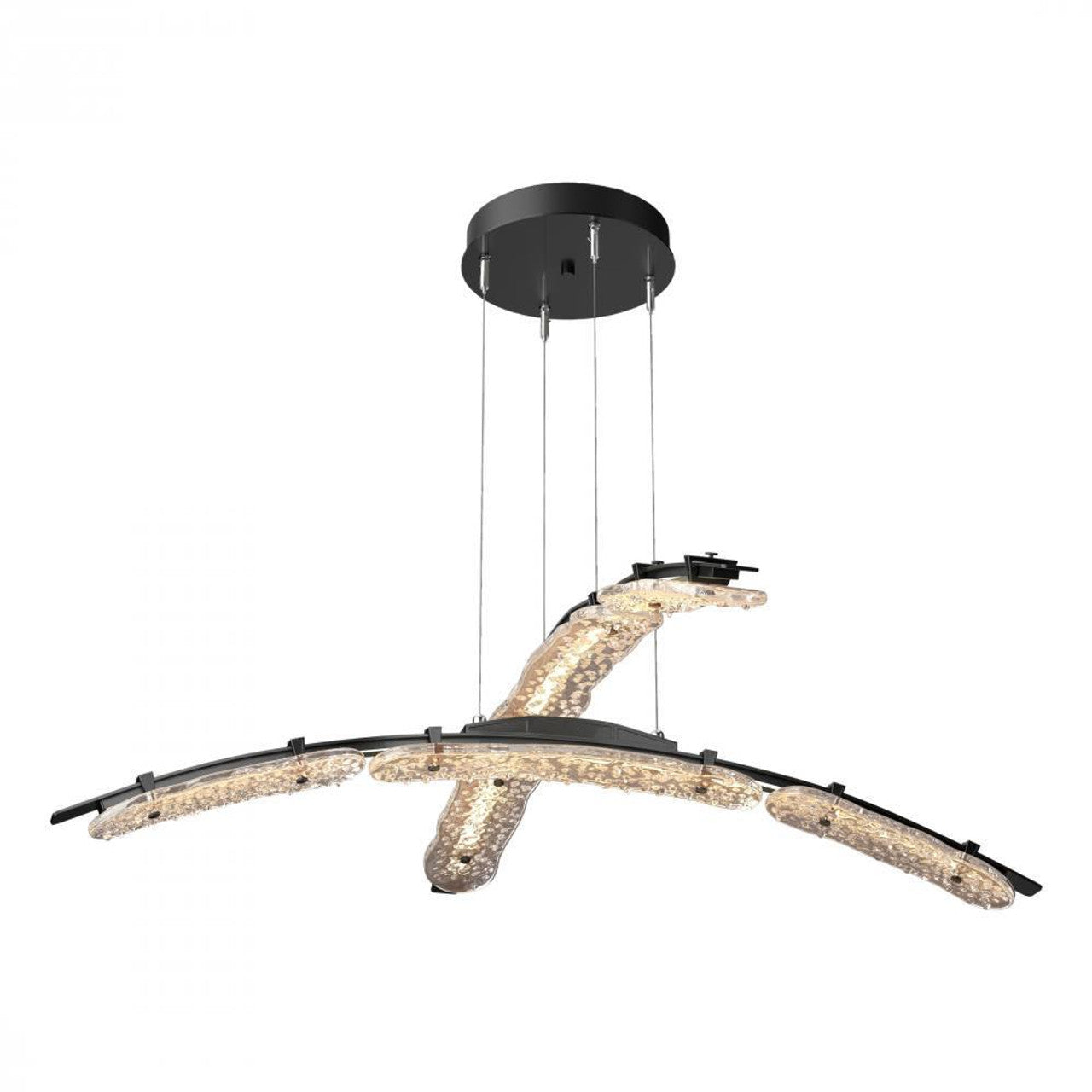 Glissade Double Large Pendant, LED, Dark Smoke, Clear, 43.5"W (137587-LED-STND-07-ZM0749 5Z3117)