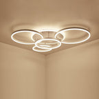 4 Circle Dimmable with Remote LED Modern Flush Mount Ceiling Light Fixtures