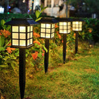 2/4 Pack Ideas Waterproof LED Black Modern Solar Powered Outdoor Light