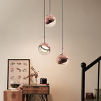 Adjustable Electroplated Metal Crystal Globe Shaped LED Pendant Lights