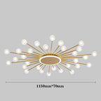 24 Lights LED Glass Metal Nordic Hanging Ceiling Lights Pendant Lights