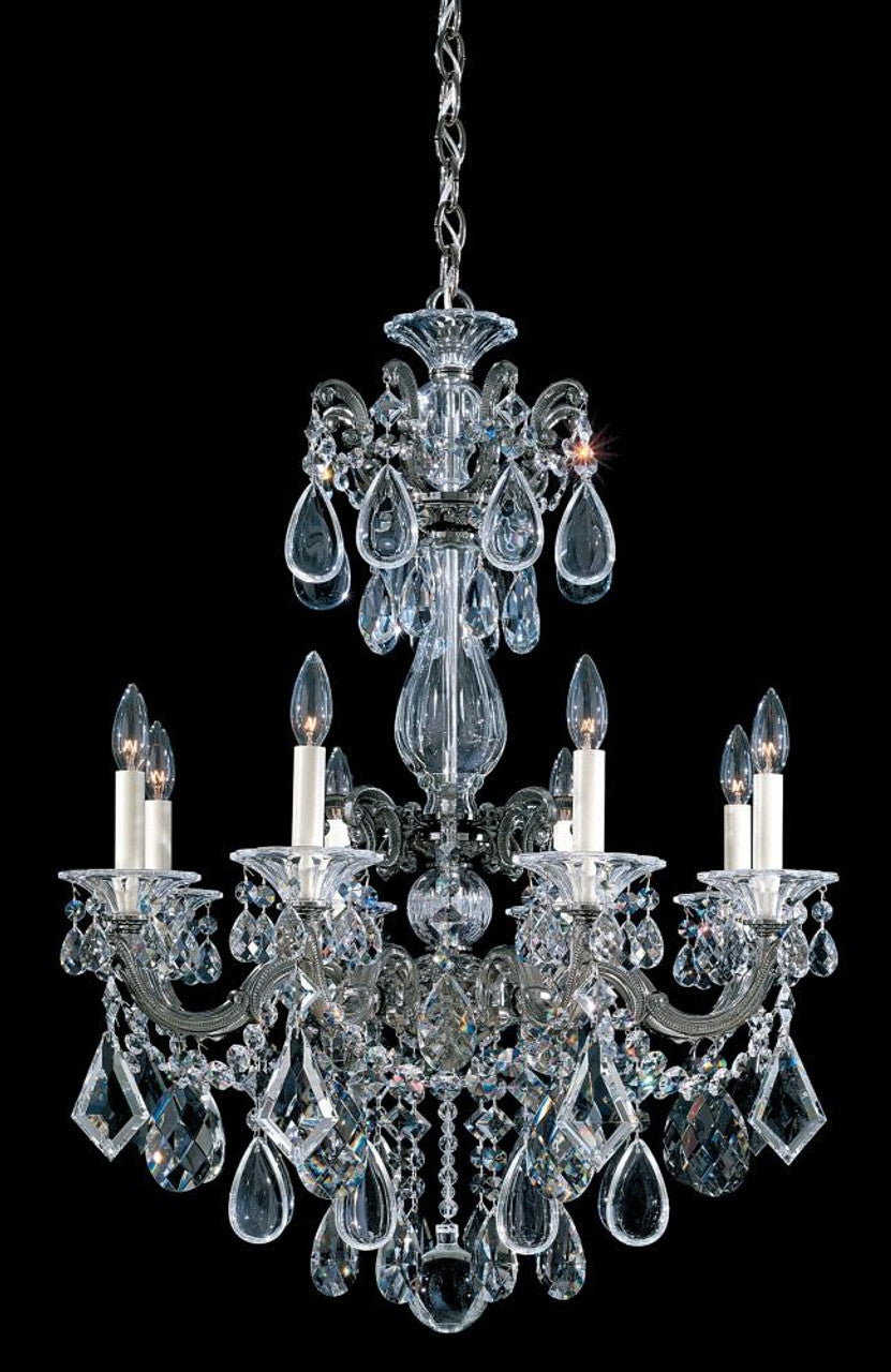 La Scala Chandelier, 8-Light, Heirloom Gold, Clear Heritage Crystal, 25"W (5007-22 1L988)