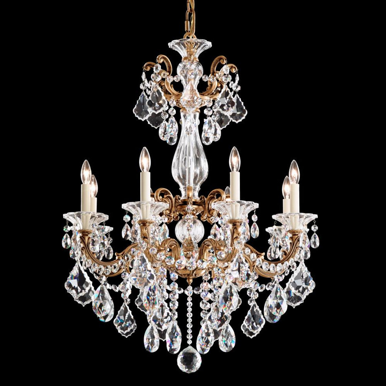 Renaissance Chandelier, 13-Light, Black, Clear Swarovski Crystal, 33"W (3790-51S 1HZTJP)