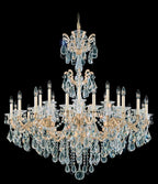 La Scala Chandelier, 12-Light, Heirloom Gold, Clear Swarovski Crystal, 33"W (5011-22S AY8P4)