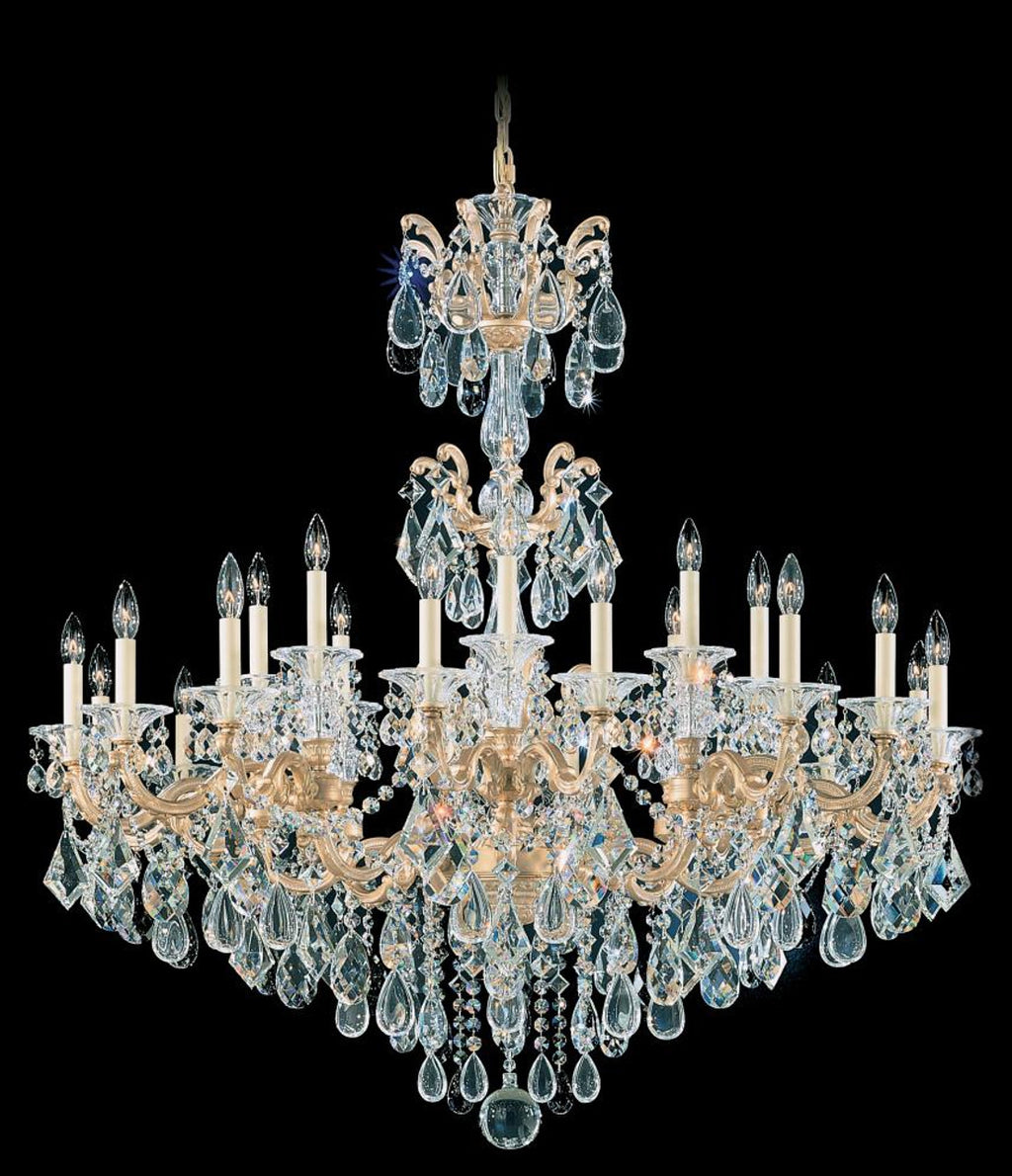 La Scala Chandelier, 12-Light, Heirloom Gold, Clear Heritage Crystal, 33"W (5011-22 1P33U)