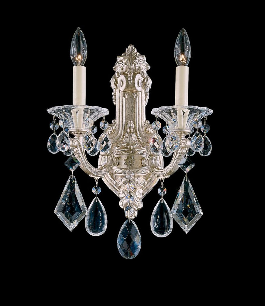 Renaissance Wall Sconce, 1-Light, French Gold, Clear Swarovski Crystal, 15.5"H (3756-26S 17QPZ2)