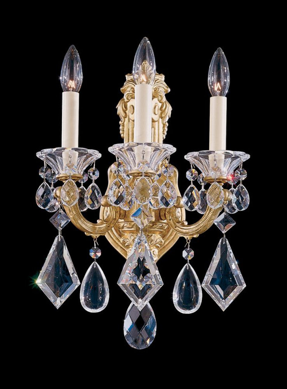 La Scala Wall Sconce, 3-Light, Heirloom Bronze, Clear Swarovski Crystal, 17"H (5071-76S AY8LP)