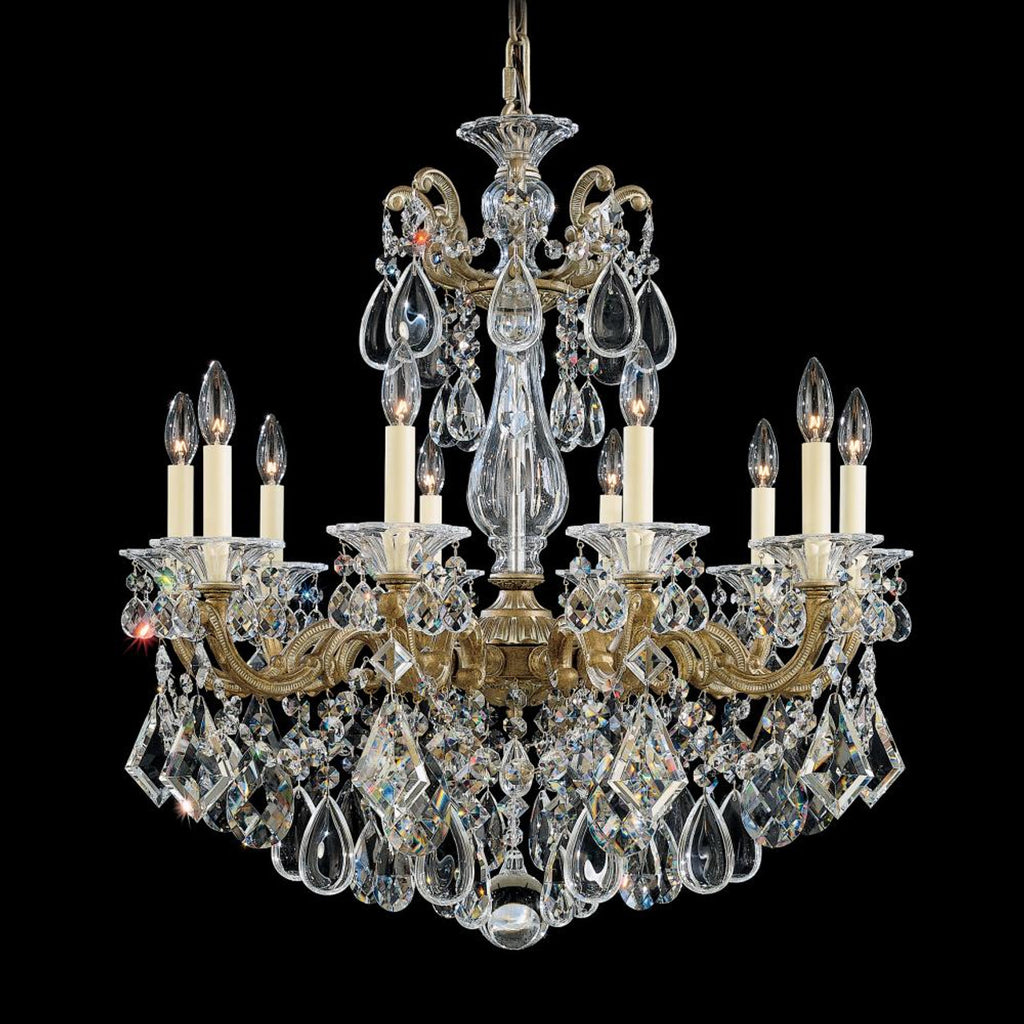 La Scala Chandelier, 8-Light, French Gold, Clear Swarovski Crystal, 25"W (5073-26S 1HZTMK)