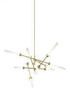 Linger Abstract Chandelier, 12-Light, LED, Natural Brass, Glass, 40.75"W (700LNG12ANB-LED930 70P9E4U)