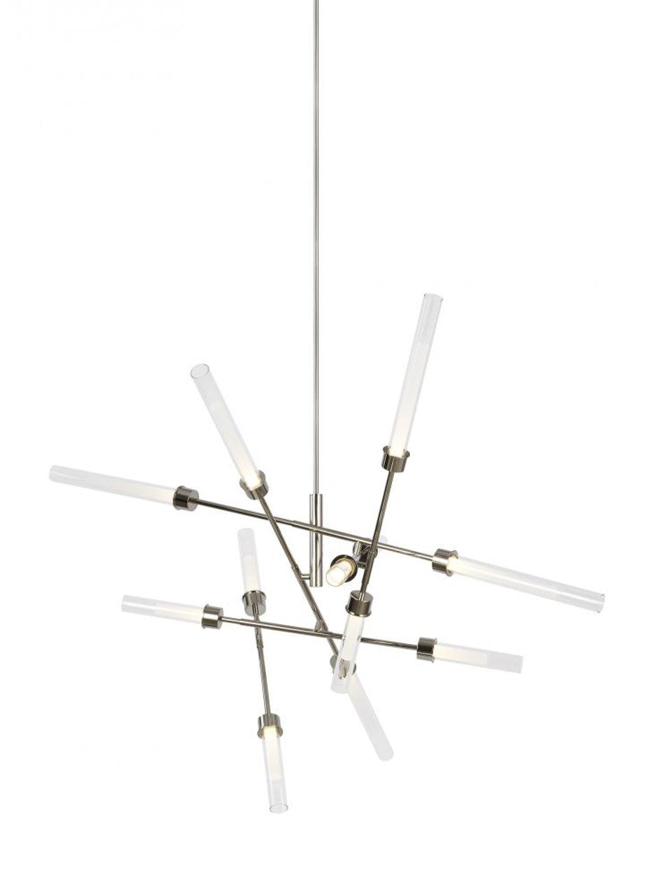 Linger Abstract Chandelier, 12-Light, LED, Nickel, 52.3"L (700LNG12AN-LED930 70P9E4V)