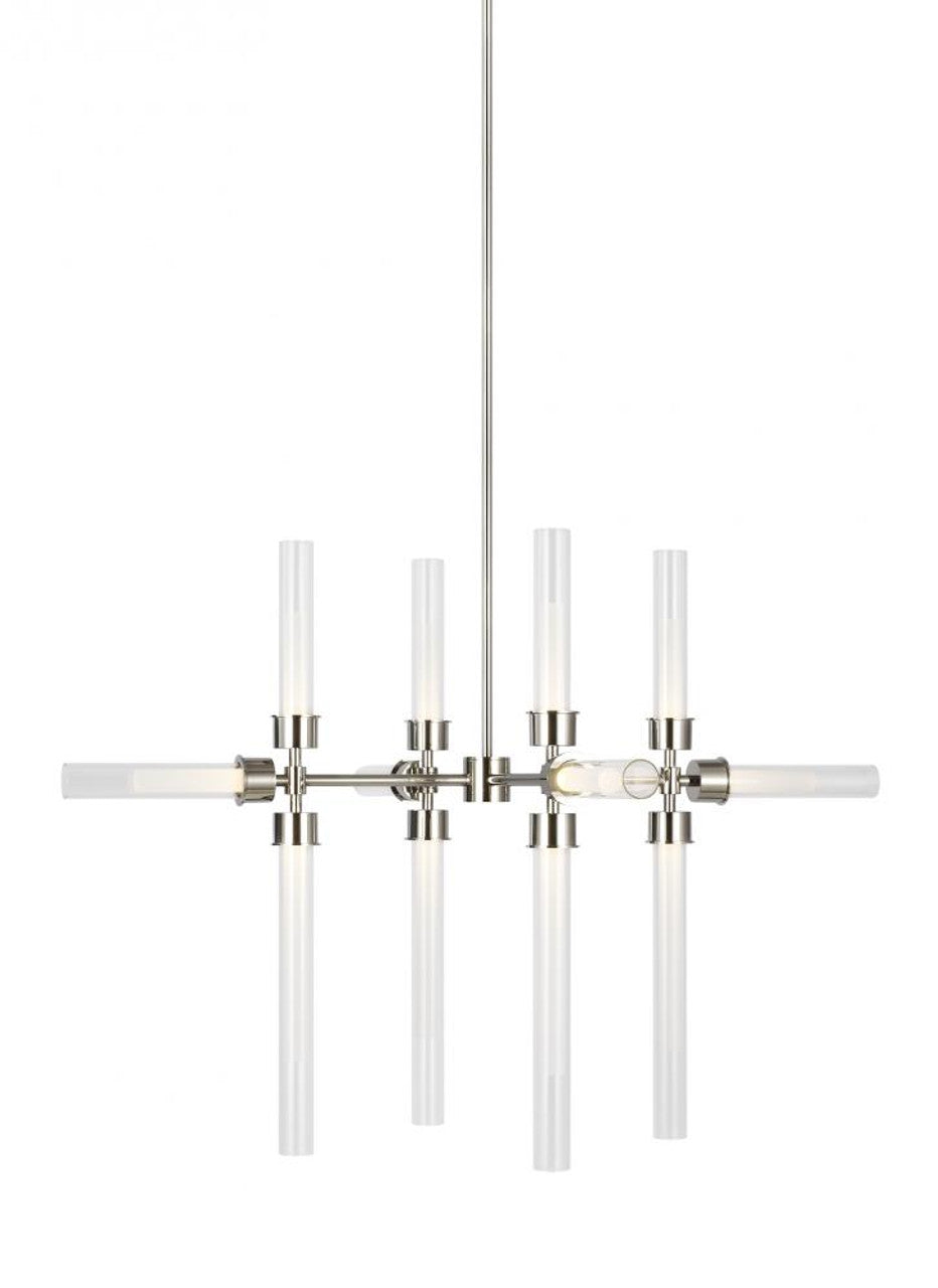 Linger Chandelier, 12-Light, LED, Nickel, Polished Nickel, 38.4"W (700LNG12N-LED930 70P9E4X)