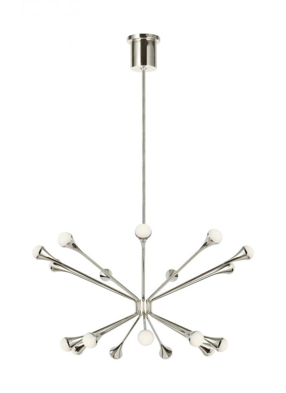 Lody Chandelier, 18-Light, 2-Tier, LED, Polished Nickel, Acrylic, 32"W (700LDY18N-LED930 70P9E59)
