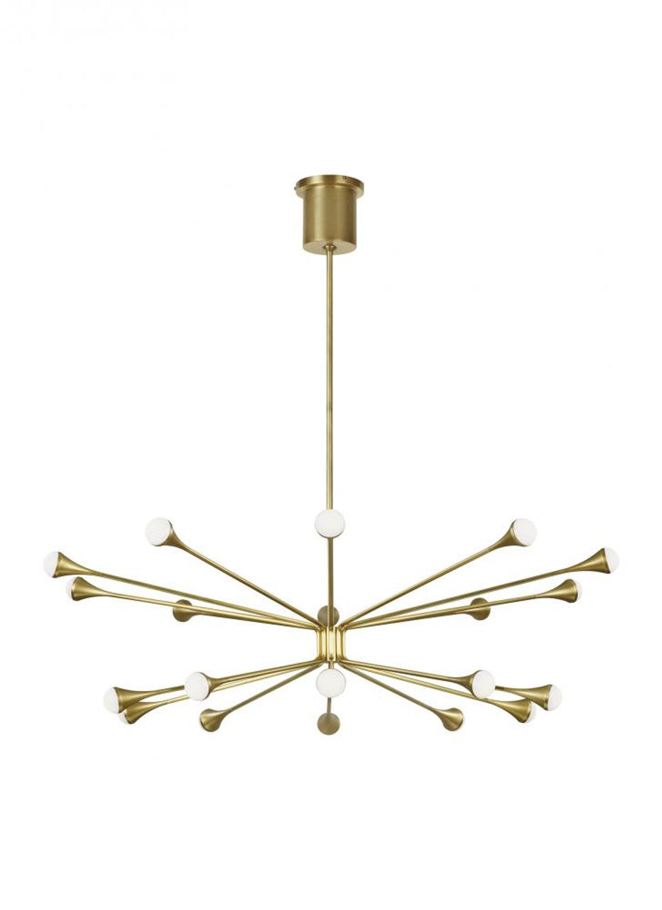 Lody Chandelier, 20-Light, 2-Tier, LED, Aged Brass, Acrylic, 48"W (700LDY20R-LED930 70P9E5E)
