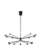 Lody Chandelier, 20-Light, 2-Tier, LED, Matte Black, Acrylic, 48"W (700LDY20B-LED930 70P9E5C)