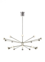 Lody Chandelier, 20-Light, 2-Tier, LED, Polished Nickel, Acrylic, 48"W (700LDY20N-LED930 70P9E5D)