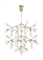 Mara Grande Chandelier, 45-Light, 3-Tier, LED, Aged Brass, Glass, 32.5"W (700MRAGWR-LED927 70E7EVP)