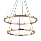 Cascadian Chandelier, 21-Light, Aged Gold Brass, Opal Glass Shade, 39.38"L (C75221AG 305XUWN)