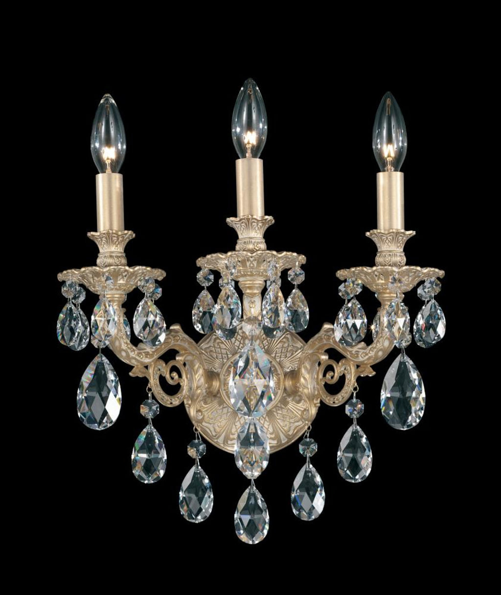 Milano Wall Sconce, 3-Light, Heirloom Bronze, Clear Swarovski Crystal, 15"H (5643-76S 1HPUG7)