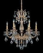 Milano Chandelier, 6-Light, Antique Silver, Clear Swarovski Crystal, 24"W (5676-48S AN0Q9)