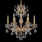 Milano Chandelier, 6-Light, Heirloom Gold, Clear Swarovski Crystal, 24"W (5676-22S 1HTU65)