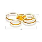 4 Circle Artistic Gold Flush Mount Light Metal LED Ceiling Light