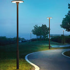 Round Waterproof LED Gray Modern Public Lighting Outdoor Pole Lights