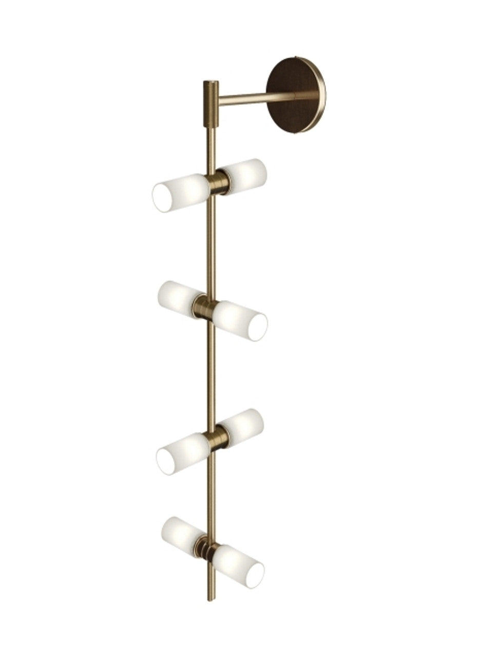 ModernRail Wall Sconce, 8-Light, LED, Aged Brass, 36"H (700MDWS3CRR 70DR3LD)