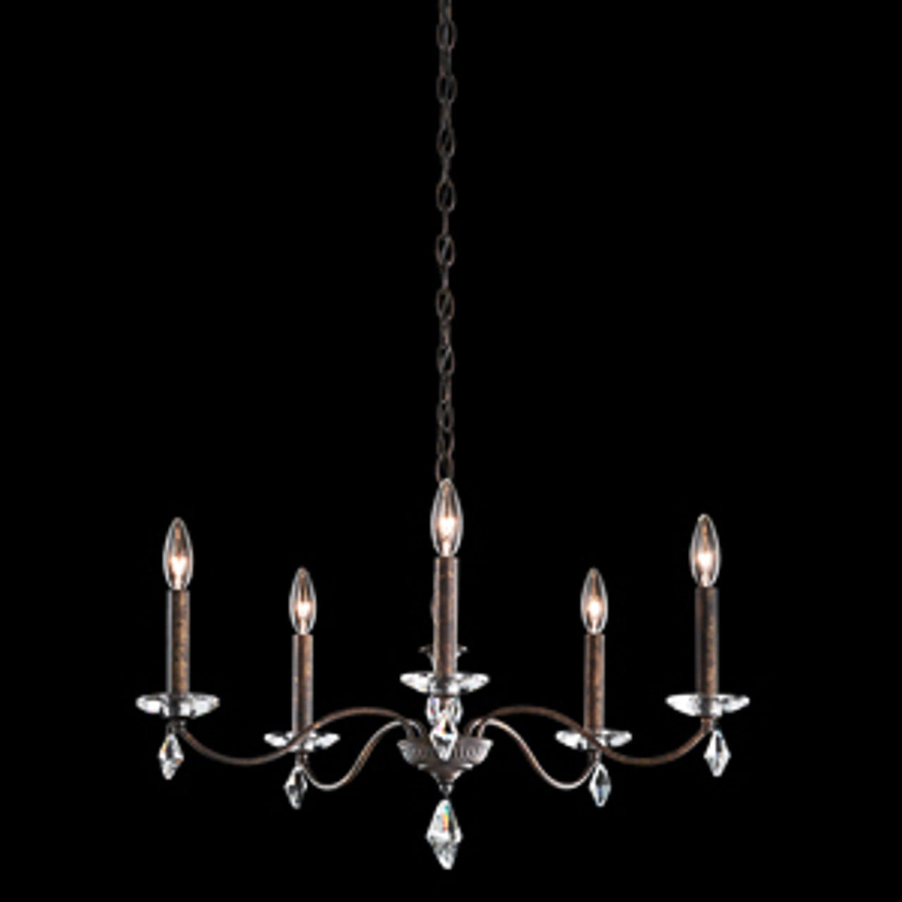 Modique Chandelier, 5-Light, Heirloom Bronze, Clear Heritage Crystal, 27"W (MD1005N-76H 1HZZH1)