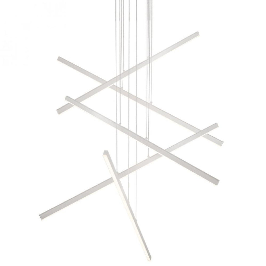 Z-Bar Pendant Rise, Large Square, LED, Matte White, 50.5"W (ZBP-48-RS-SW-MWT-CNP 407UENU)