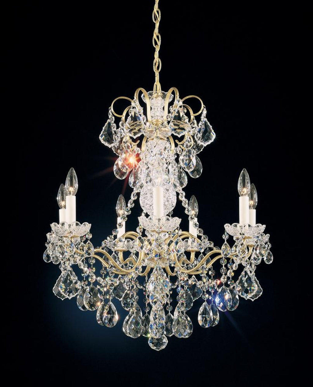 New Orleans Chandelier, 7-Light, French Gold, Clear Swarovski Crystal, 24"W (3656-26S 1E4Y0)