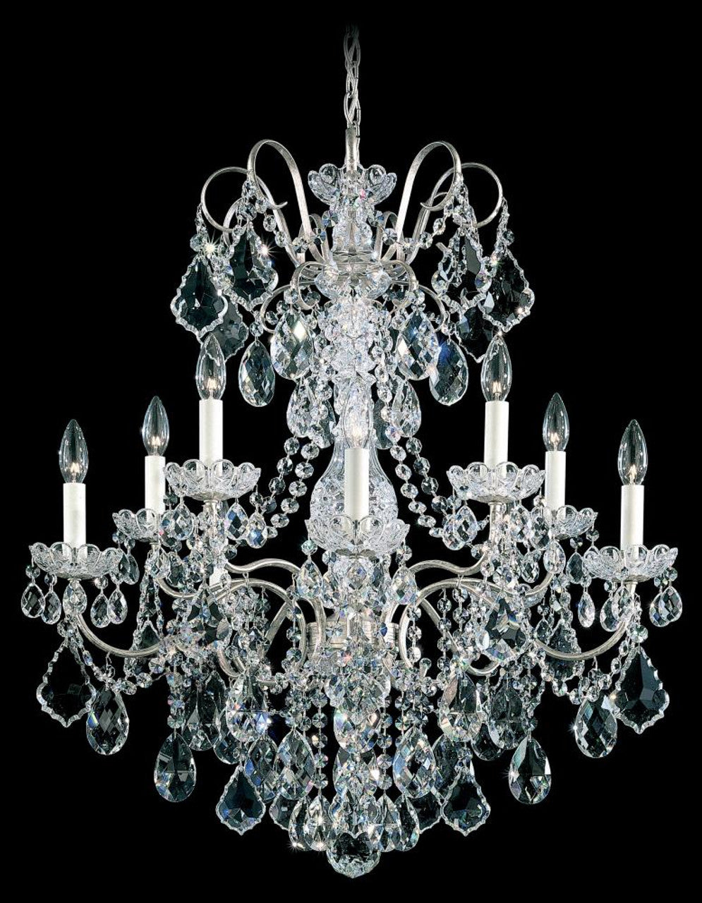 New Orleans Chandelier, 10-Light, Heirloom Gold, Clear Heritage Crystal, 28"W (3657-22H 17QQZ9)