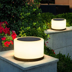 Round Acrylic Waterproof White LED Modern Solar Lights Outdoor Garden Lights