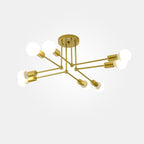 8 Light Modern Linear Gold Flush Mount Light Metal LED Ceiling Light