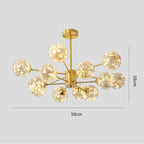 6-light LED Glass Gold Modern Chandelier Kitchen Pendant Lighting